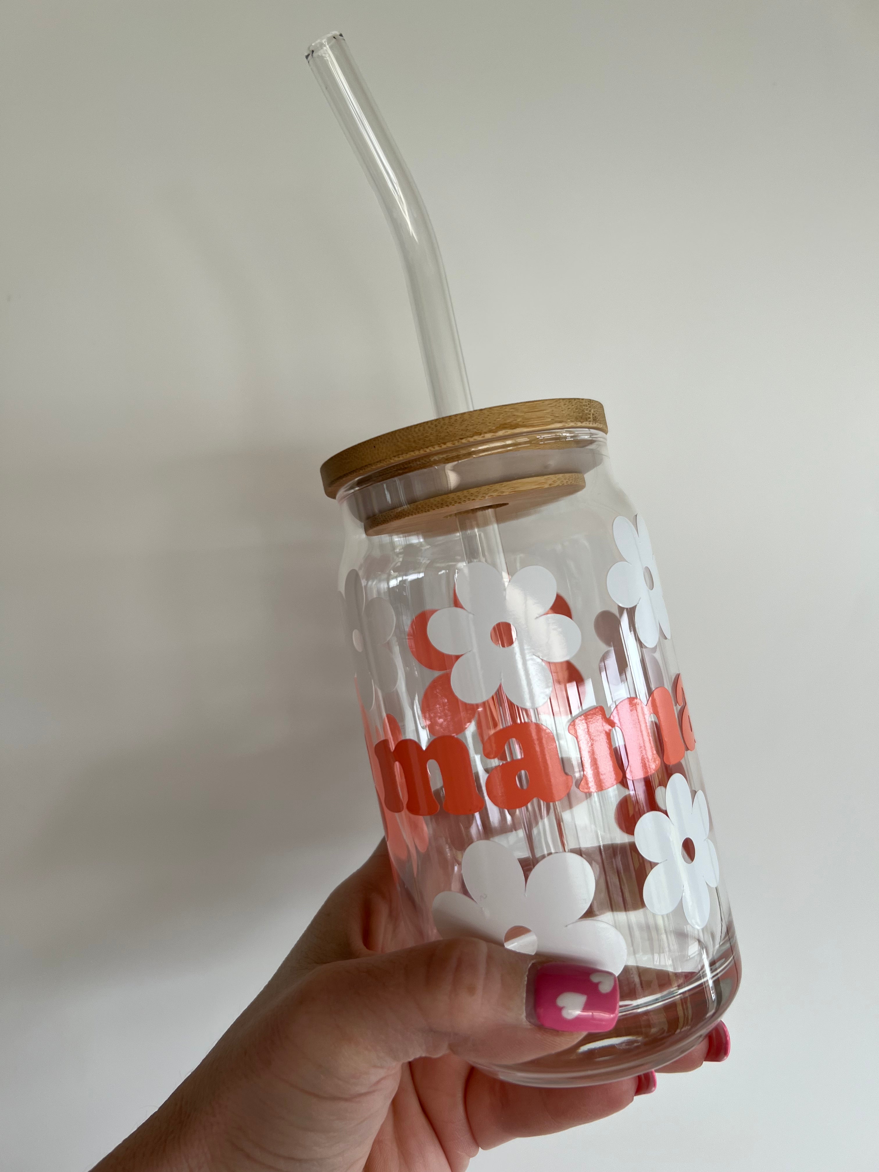 Mama flower glass